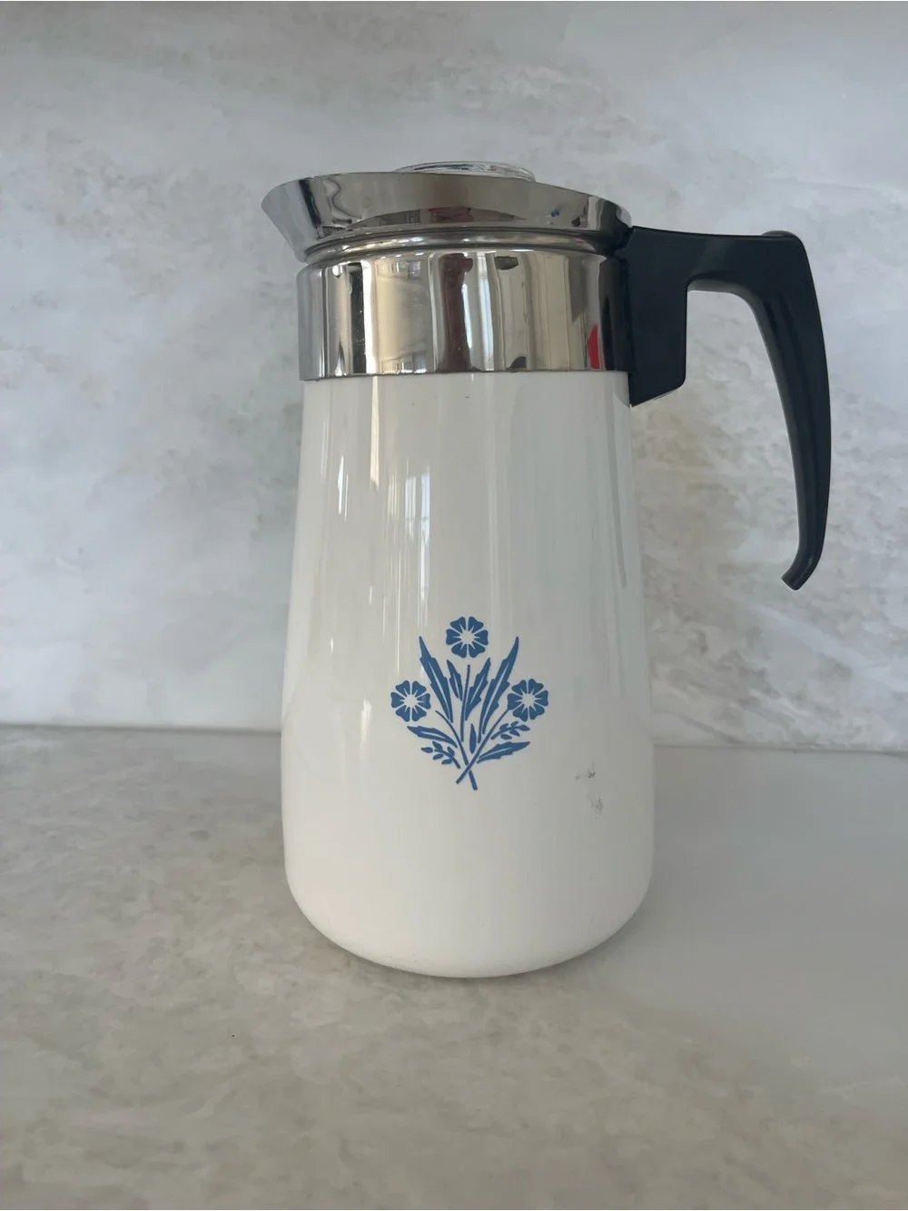 ☕️Corningware Vintage Cornflower Print Stovetop Coffee Percolator 9cup